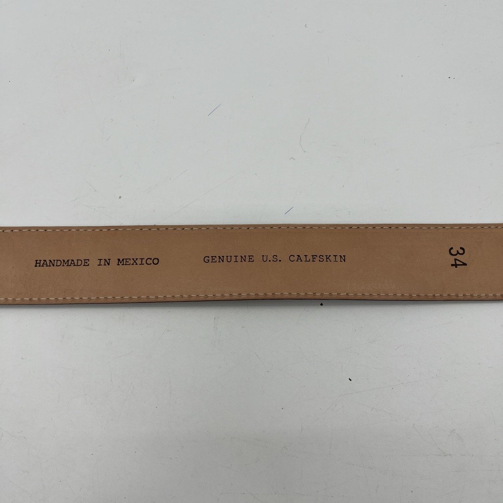 Tecovas Calfskin Leather Belt Men Sz 34 Bourbon Brown Belt Business Casual Work - Picture 8 of 9